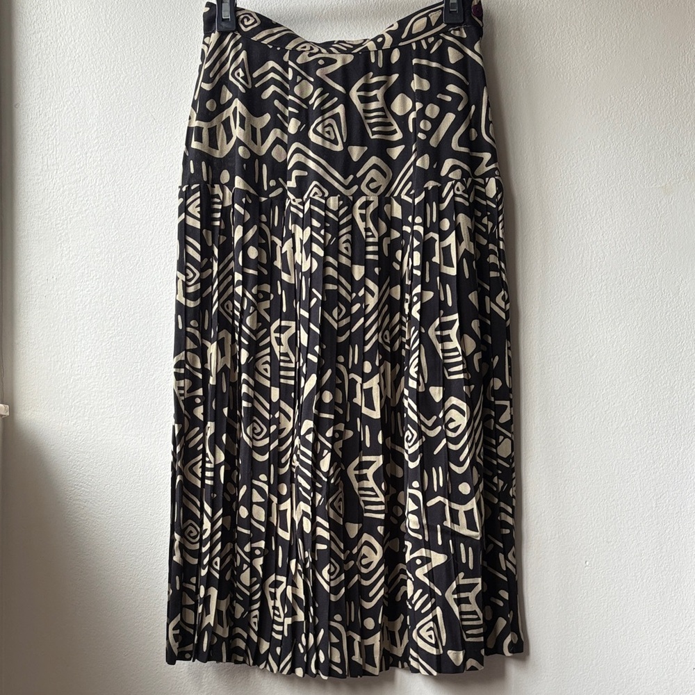 VTG Printed Pleated Skirt NO SIZE Tag